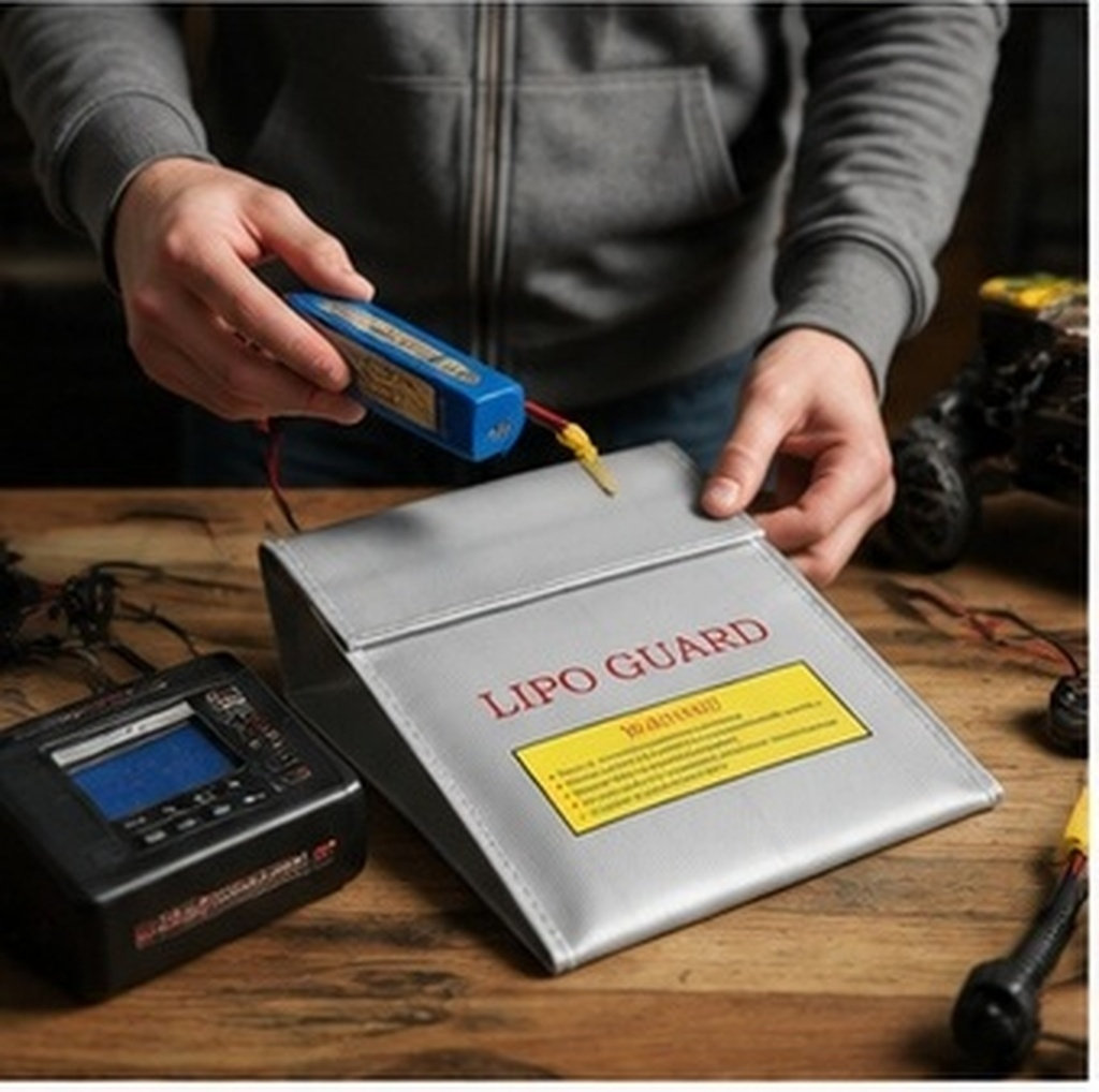 Lipo Battery Fireproof Safety Charge Box - 18x23cm Lipo Safety Bag Fireproof Charge