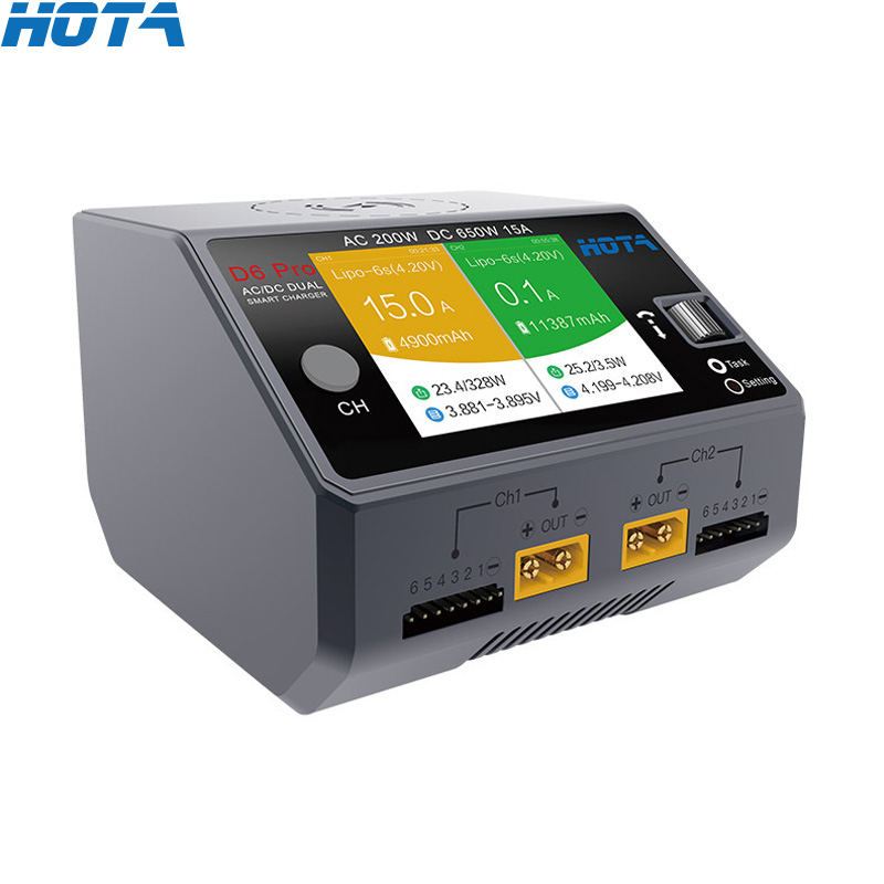 HOTA D6 Pro Black AC 200w DC 2 - Hota D6 Pro Dual Lipo Charger review and price